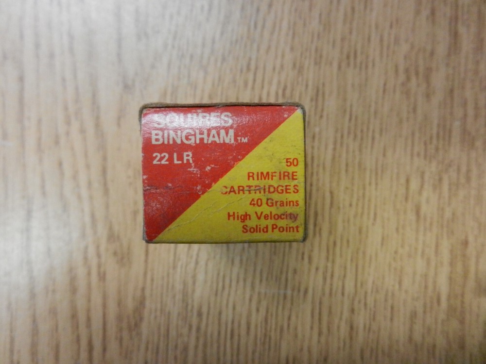 Vintage Squires Bingham 22 LR Empty Ammo Box Used