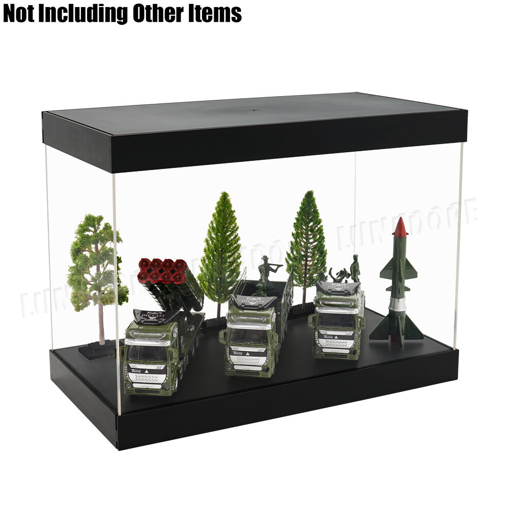 US Large Acrylic Plastic 15" 38cm Display Case Perspex Box Dustproof Protection