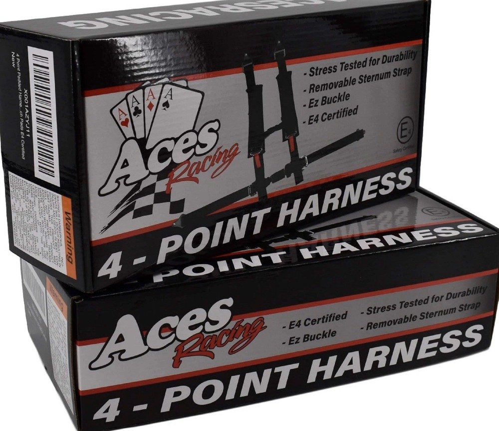 4 Point Harness with 2 Inch Padding (Ez Buckle Technology) (Black (Pair))