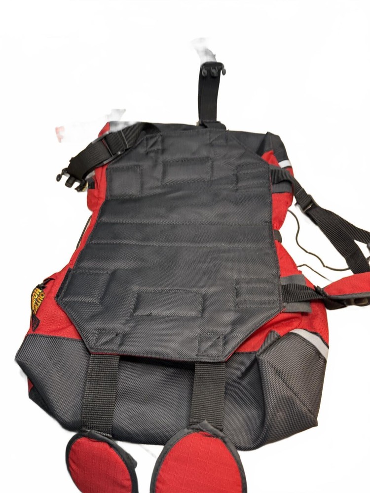 Howard Round Red and Black Dog Backpack