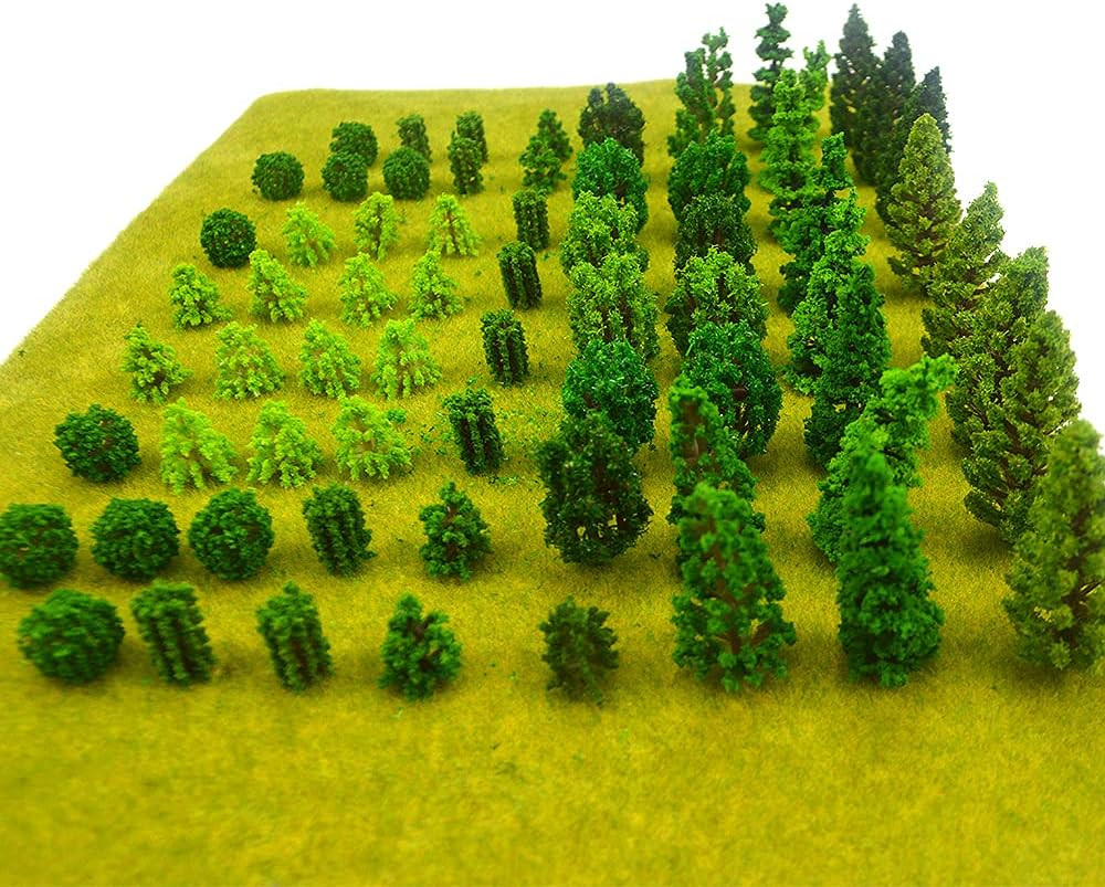 70 Pcs Miniature Artificial Trees for Train Scenery and Diorama Models