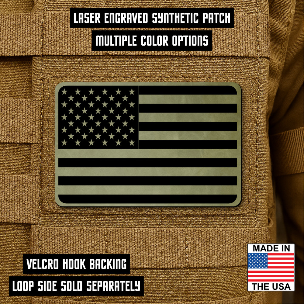 Tactical American Flag Morale Patch -  2" X 3" Hook & Loop Plate Carrier Patch