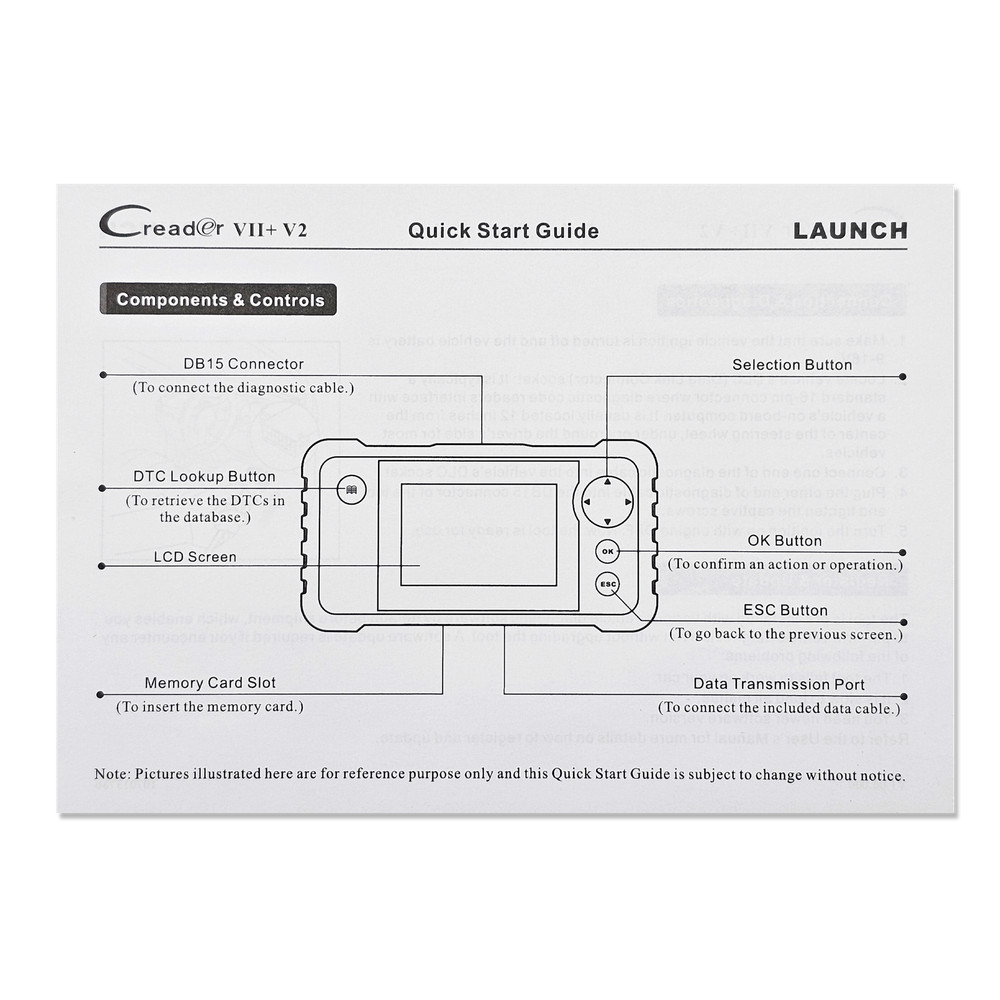 2025 LAUNCH Creader VII+ V2.0 OBD2 Diagnostic Scanner ABS SRS Fault Code Reader