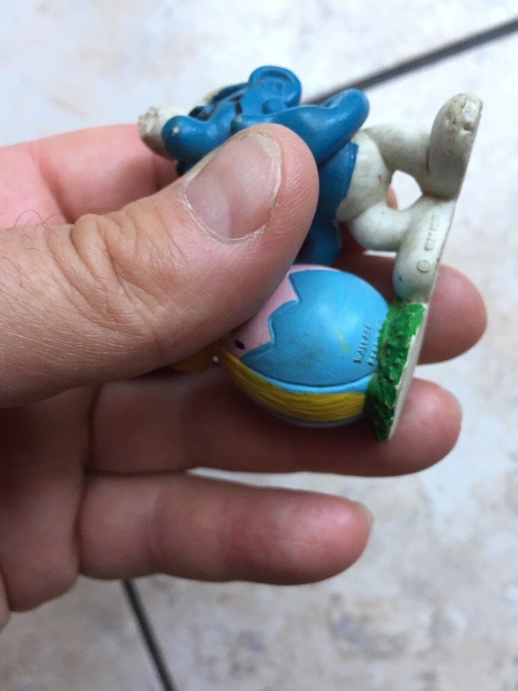 Smurf With Rubber Easter Egg 80s Maybe