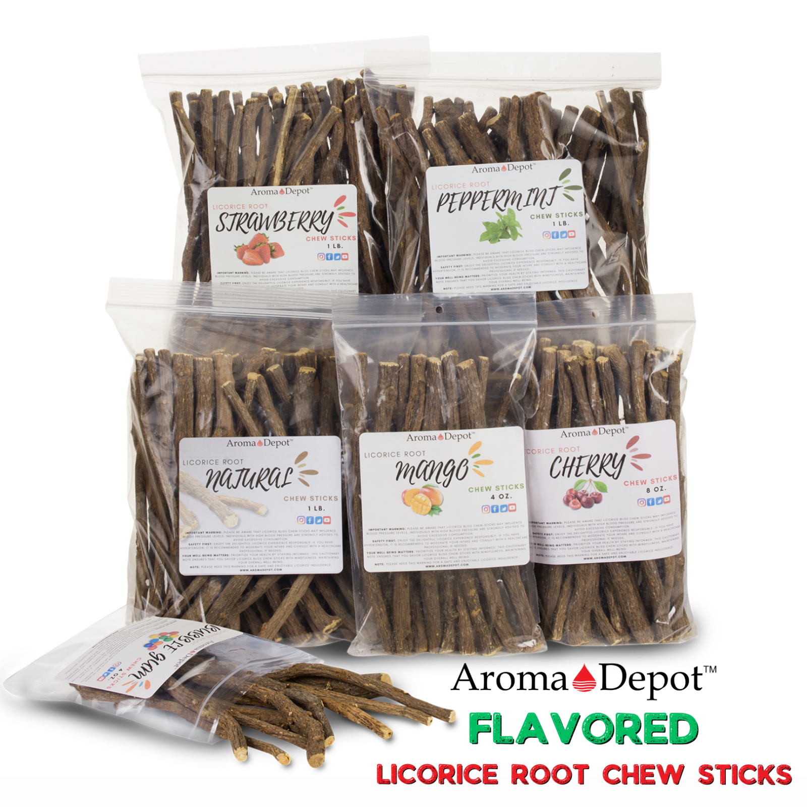 Licorice Root Chew Sticks Bulk 100% Pure Natural Flavored Glycyrrhiza Glabra