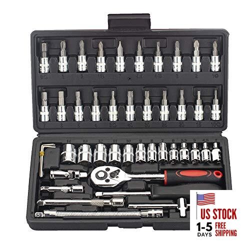 46-Piece 1/4-inch 45 Teeth Screwdriver Drive Socket & Bit Set Combination