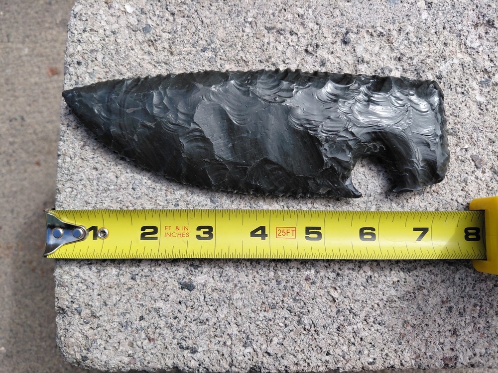 7 Inch Obsidian Blade. Flintknapping, Arrowheads