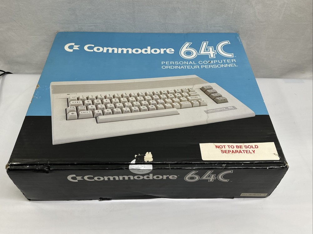 Vintage Commodore 64C Home Computer Console In Blue Box Working W/ Cassette