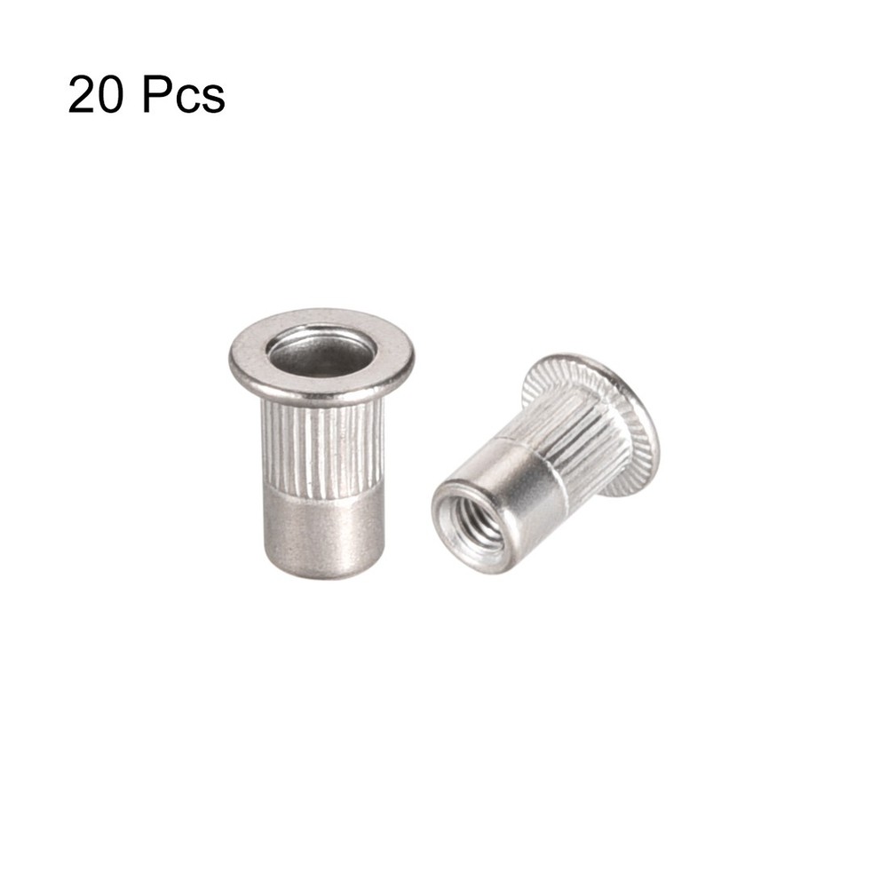 20pcs M3 304 Stainless Steel Rivet Nuts Flat Head Insert