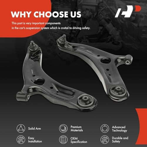 2 x Front Lower Control Arms, with Ball joint & Bushing, Compatible with Kia