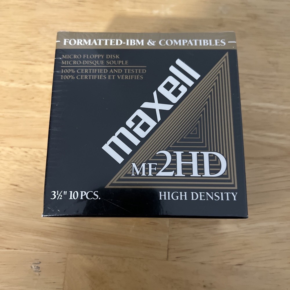 Maxwell MF2HD 3.5" Micro Floppy Disks High Density/Double Sided 10-Pack Sealed