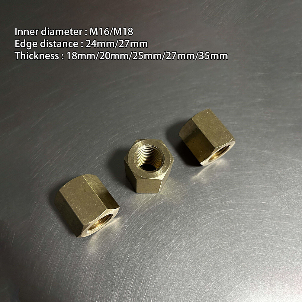 1pcs M16 M18 Brass hexagonal nuts post Thickened widened hex lock nut sleeve