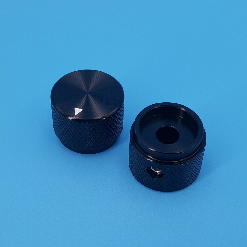 5PC Black Solid Aluminum 20*15.5mm Audio Rotary Control 6mm Potentiometer Knobs