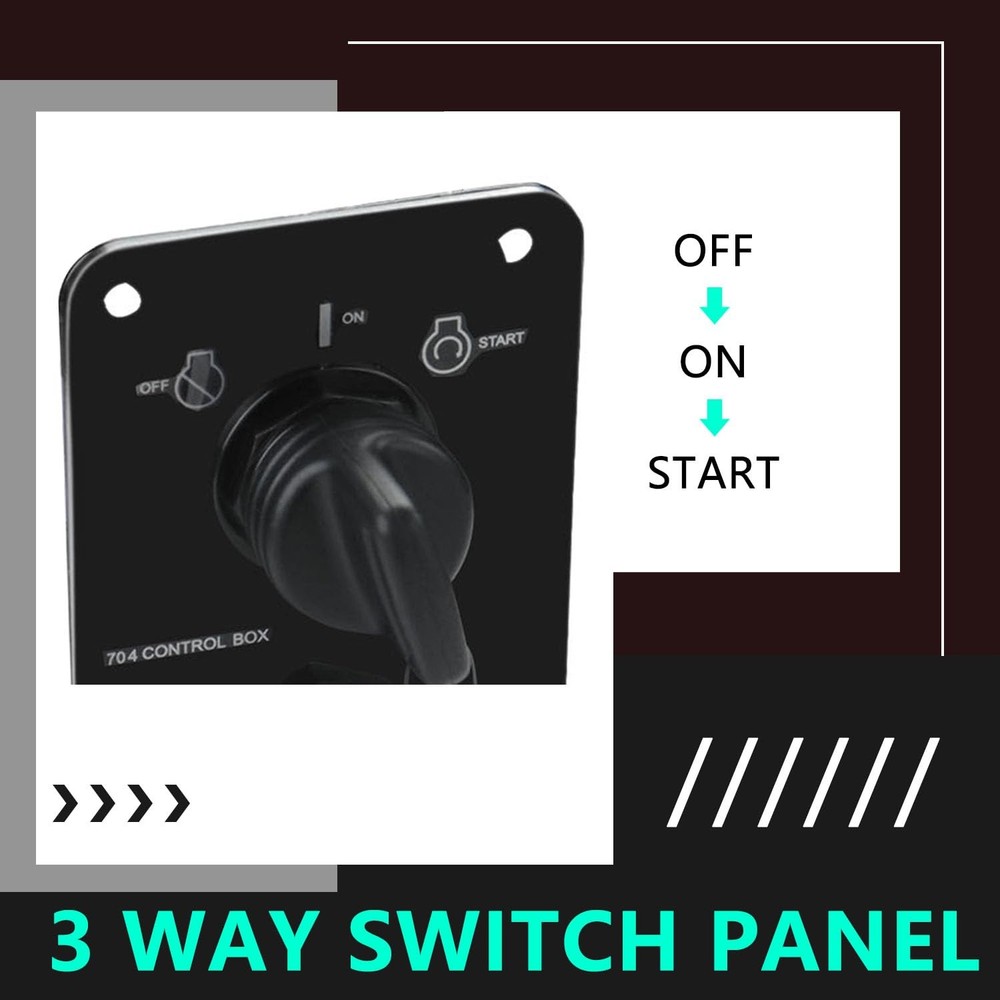 12V Main Switch Panel Single Engine Key Switch Panel Assembly Compatible with Ya