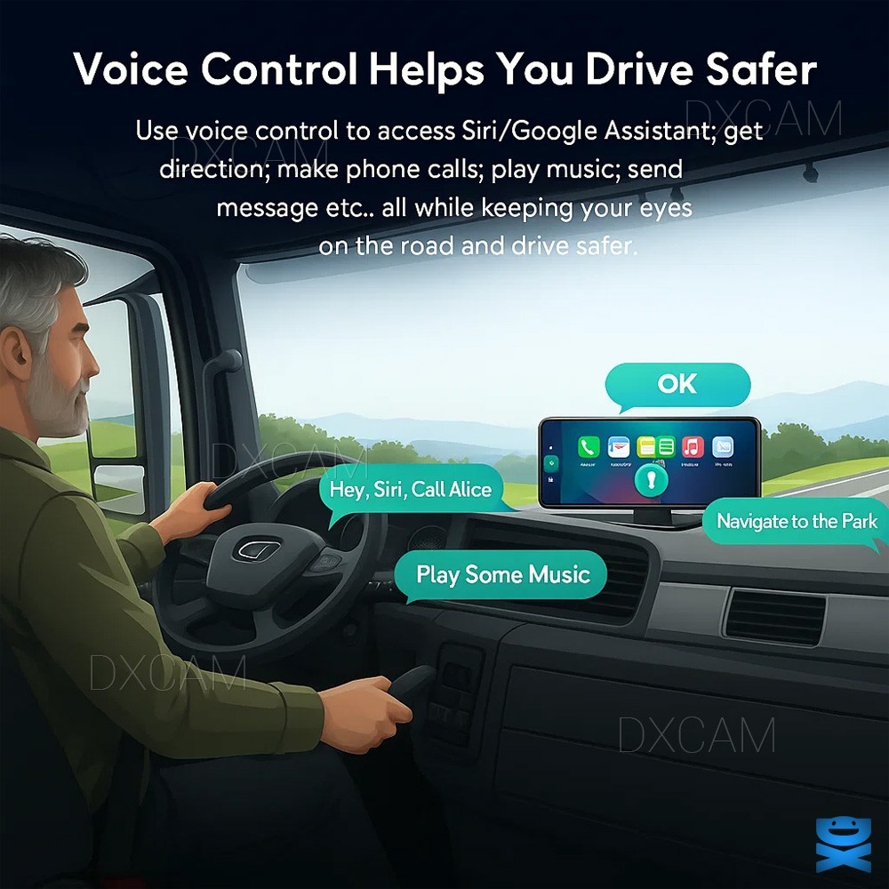 10.26" 2K Car Portable Wireless Apple CarPlay Android Auto Touch Screen Radio