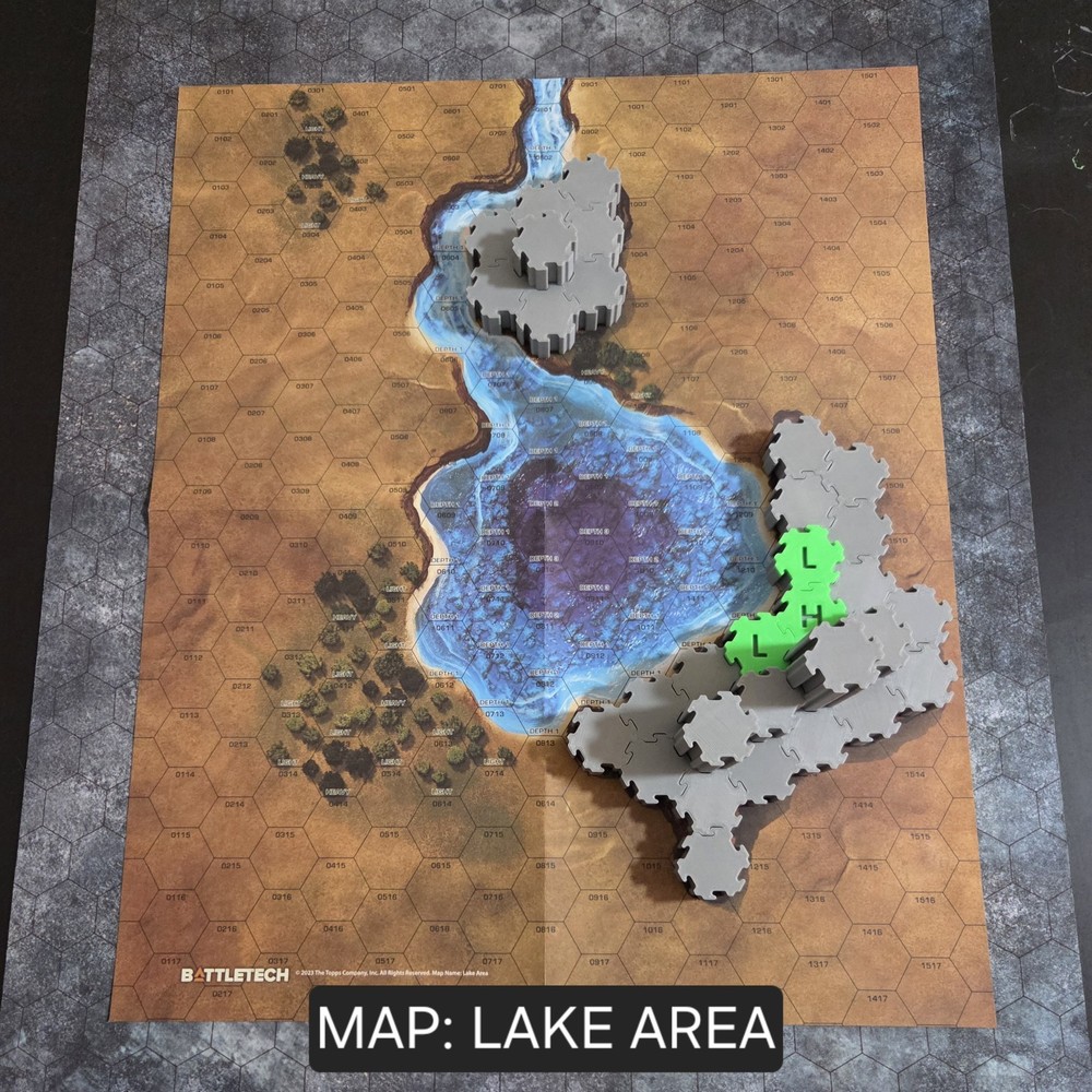 Battletech Lake Area - 3D Interlocking Terrain