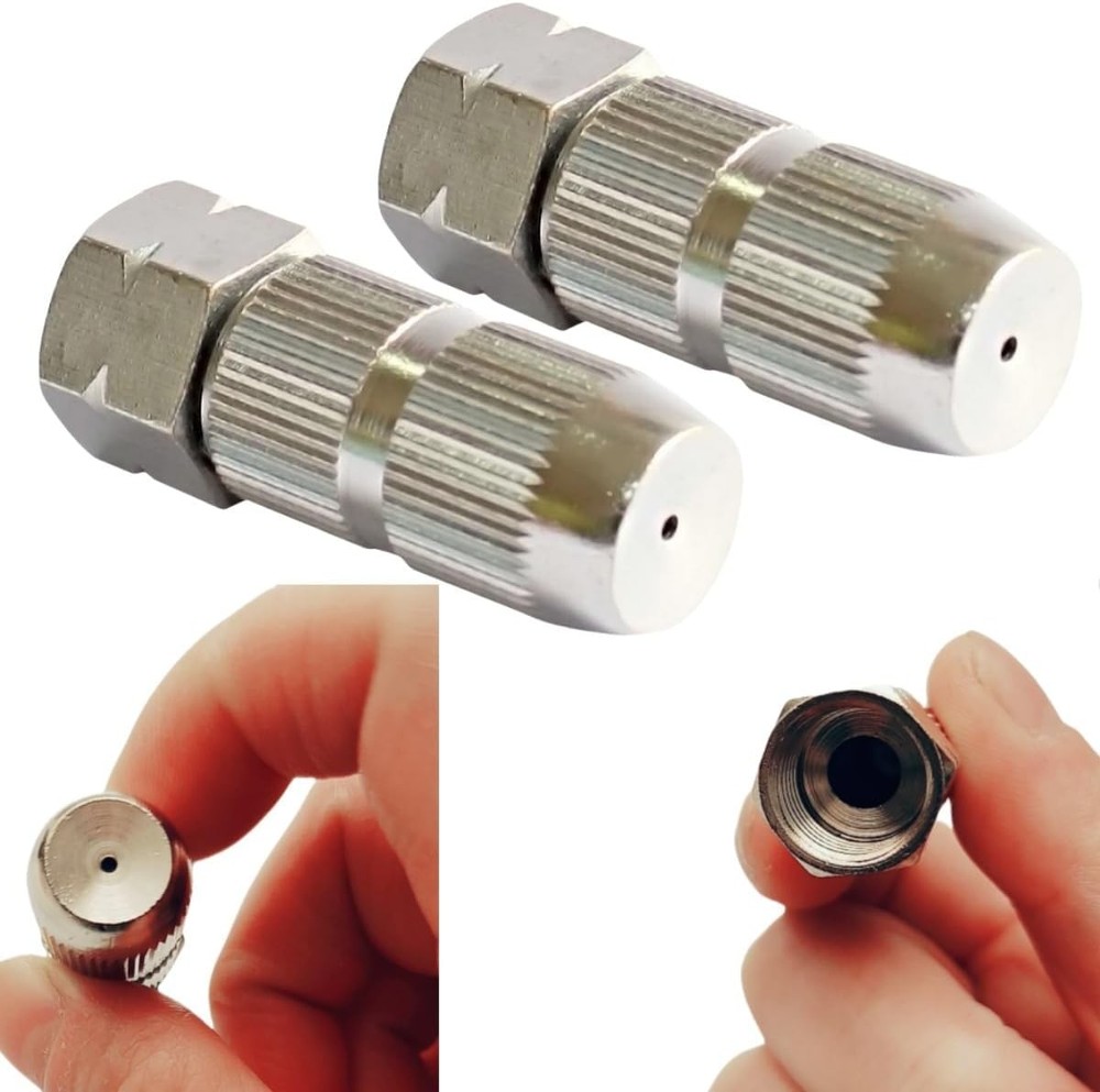 2PCS Sprayer Nozzle Tips, High Pressure Adjustable Misting Spray Silver
