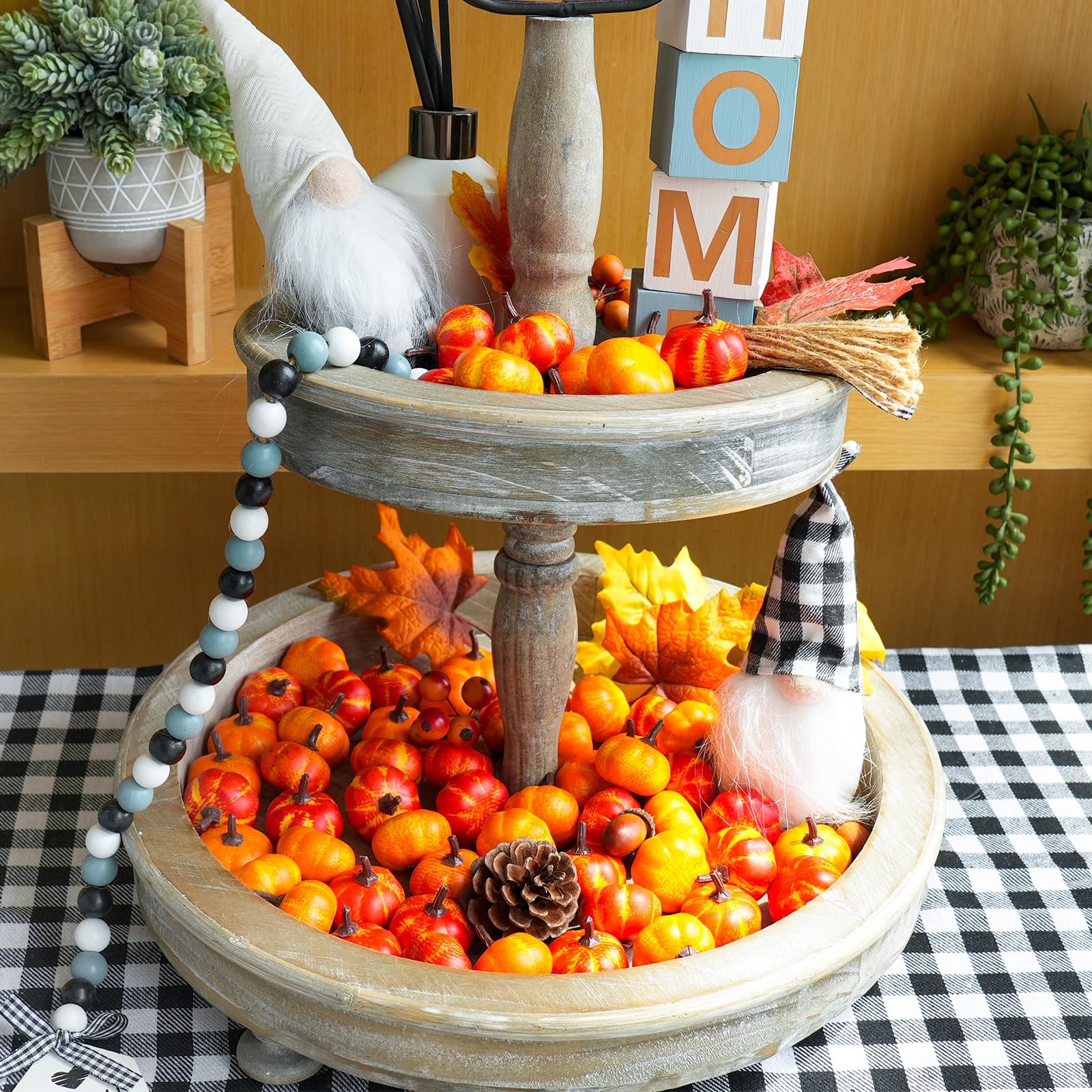 Winlyn 64 Pcs Mini Fall Artificial Harvest Pumpkins Orange 1.4 inches,