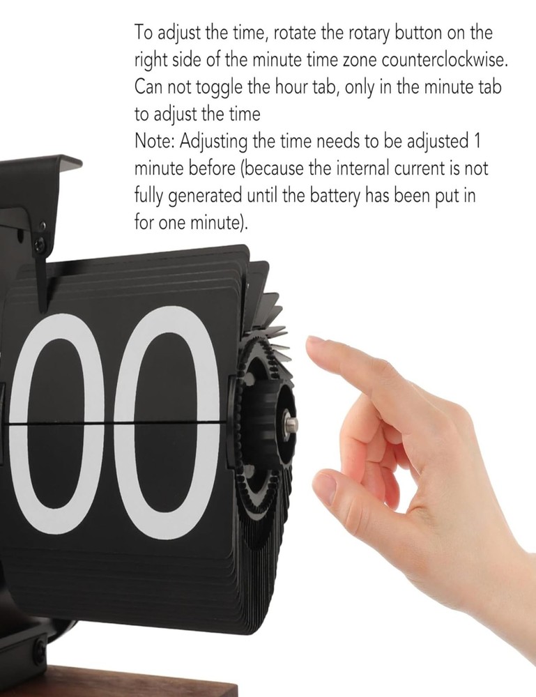 Digital Flip Down Clock, Retro Automatic Page Turning Clock, Internal Gear Op...