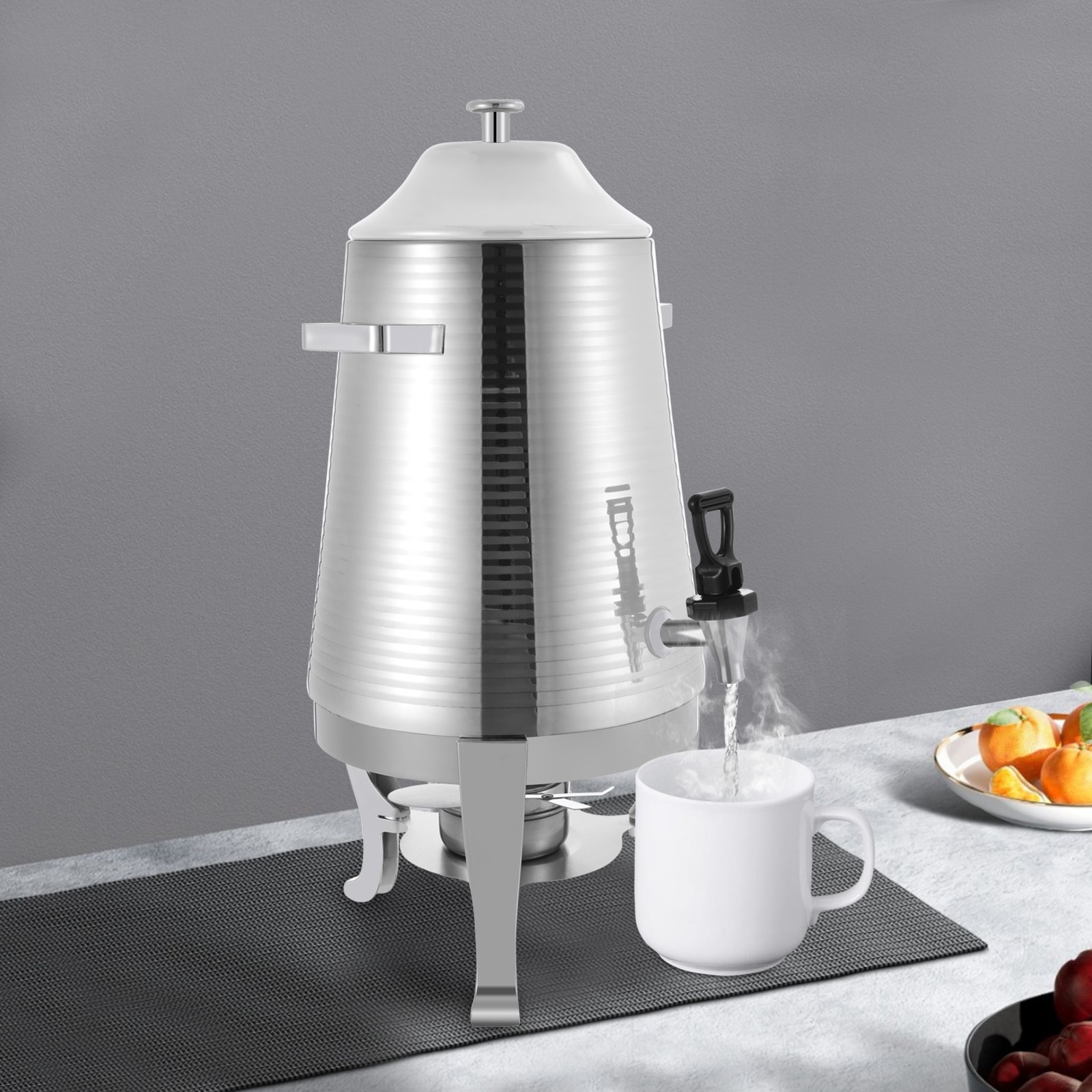 13L Beverage Dispenser Stainless Steel Hot Drink Dispensing Container with Stand